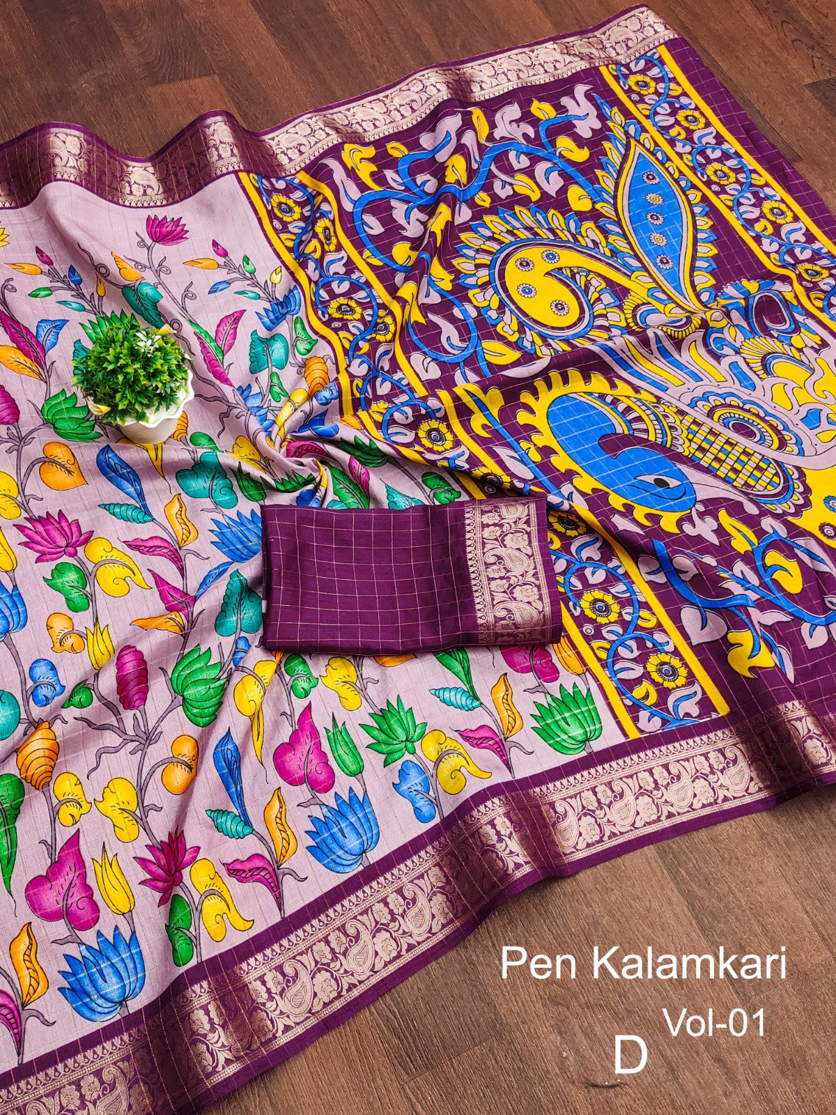 Purple Premium Dola Silk Saree