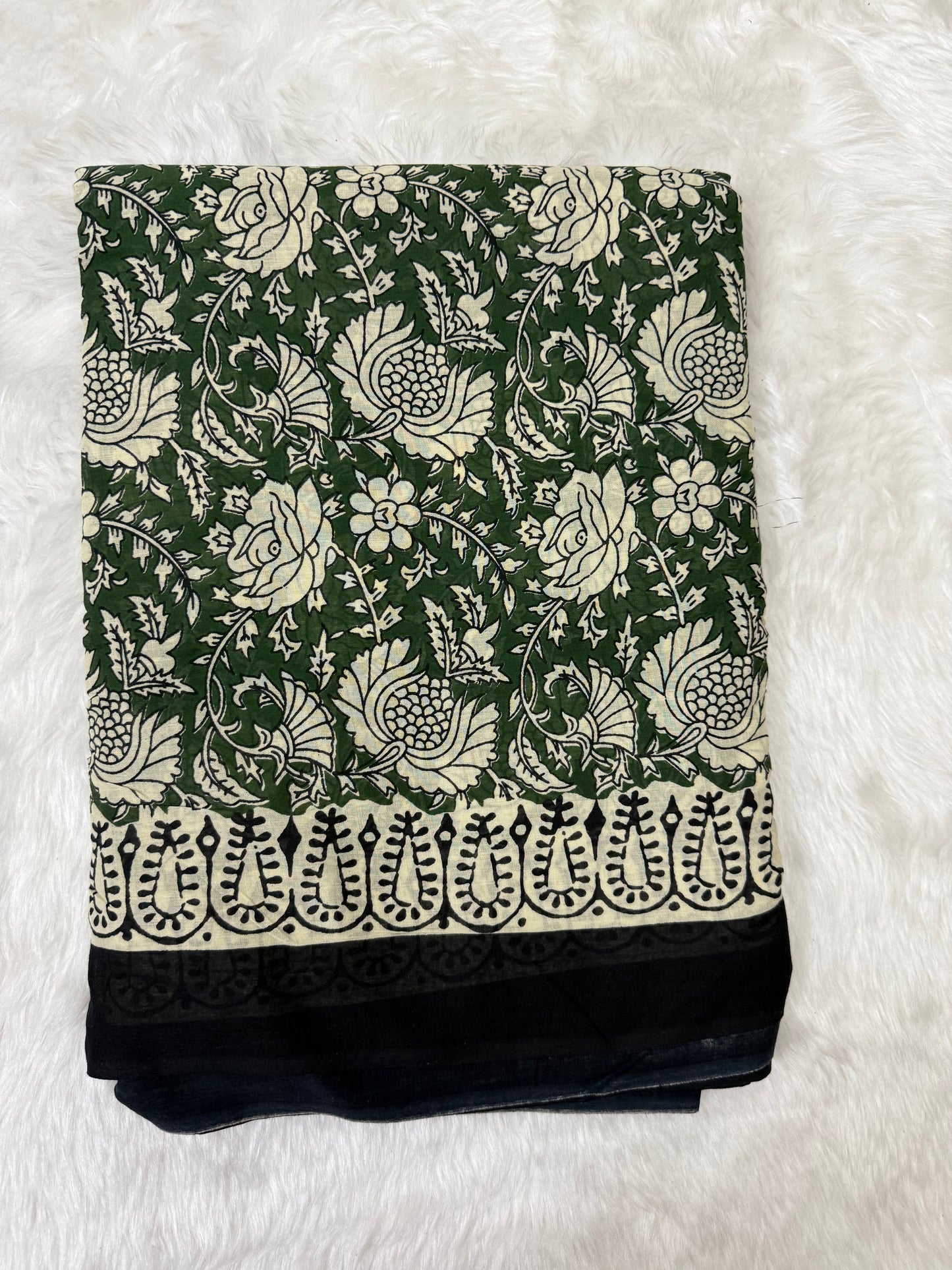 Green Mul Cotton Saree