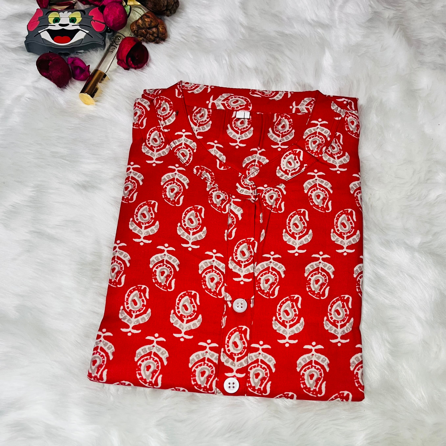 Indie Motif Cotton Kurti Top