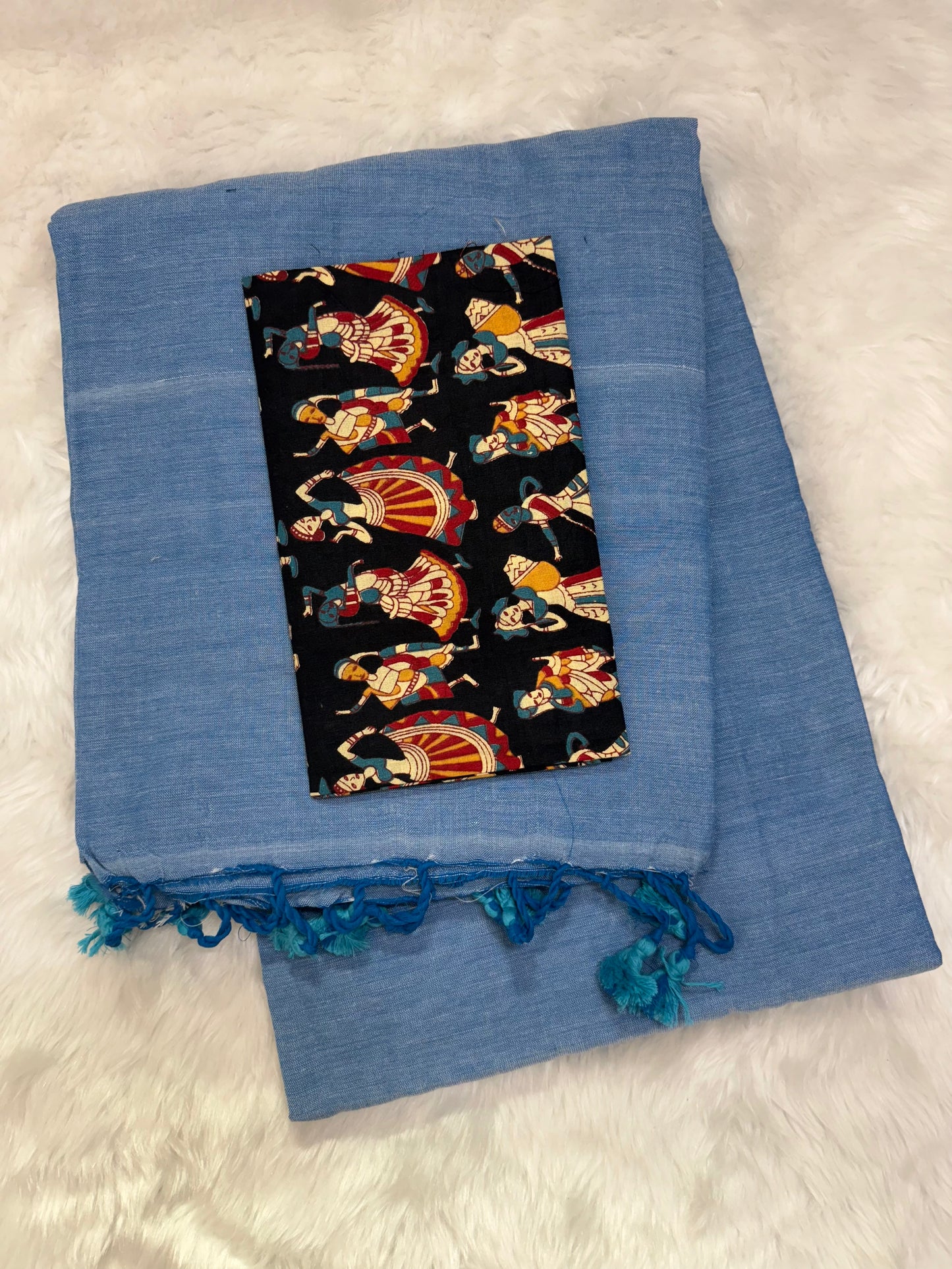 Blue - Khadi Combo Saree