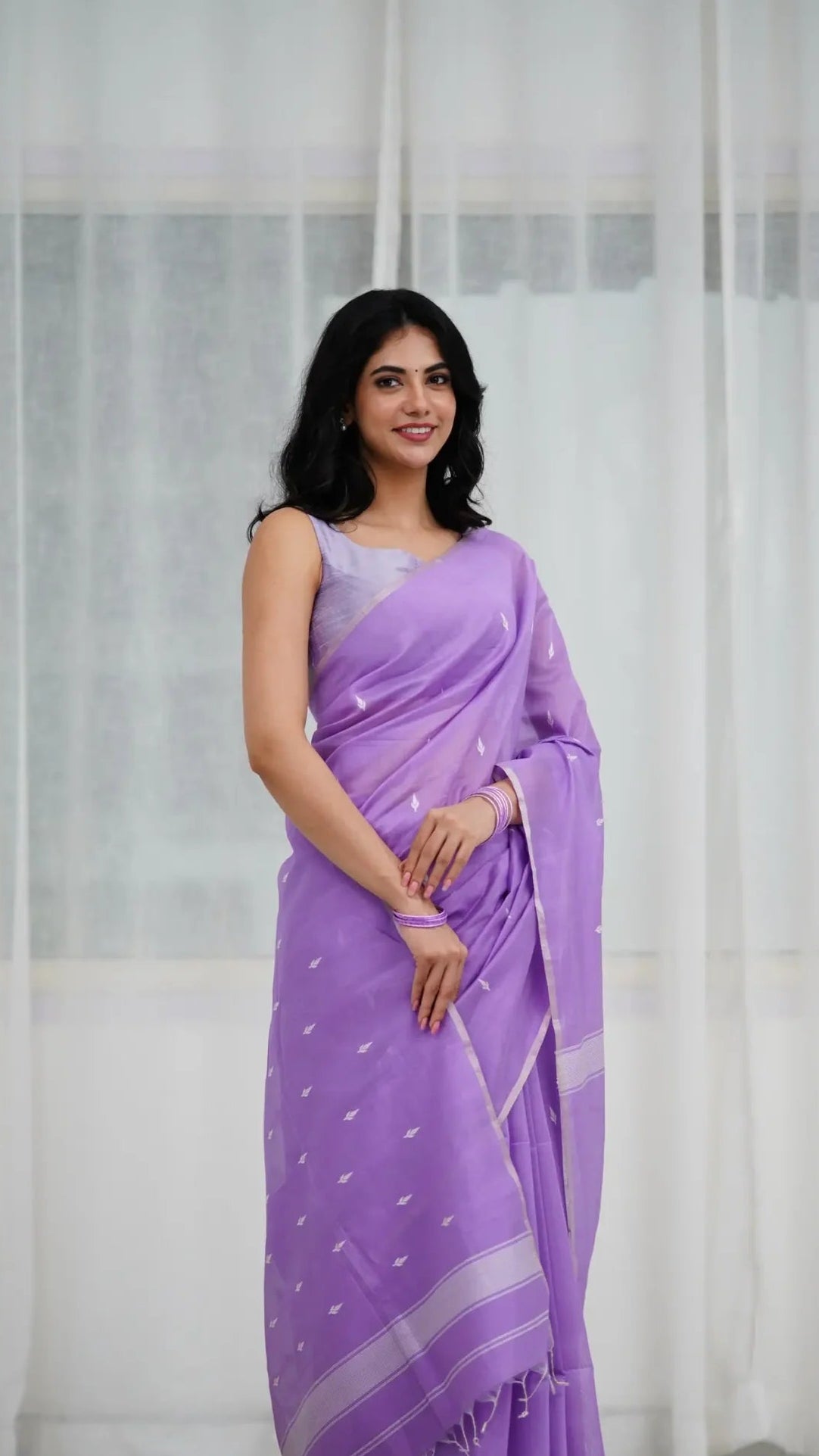 Lilac - Silk Cotton saree