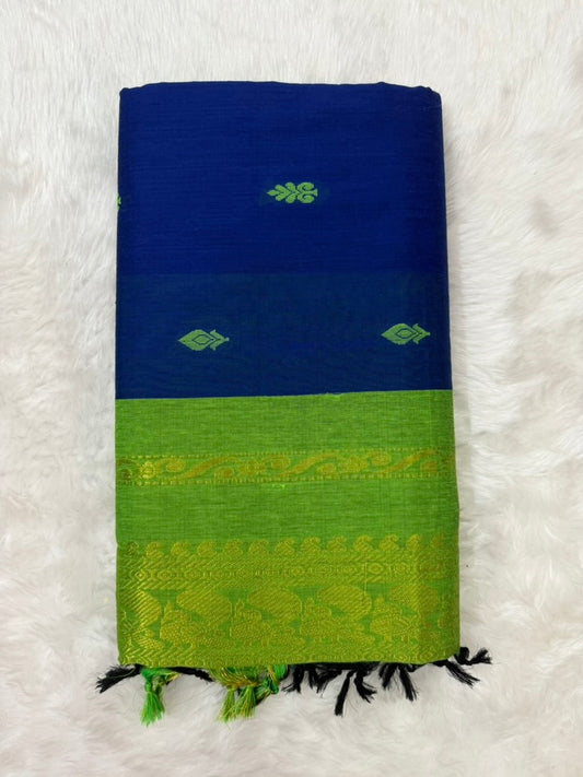 Blue Butta Kalyani Silk Cotton Saree