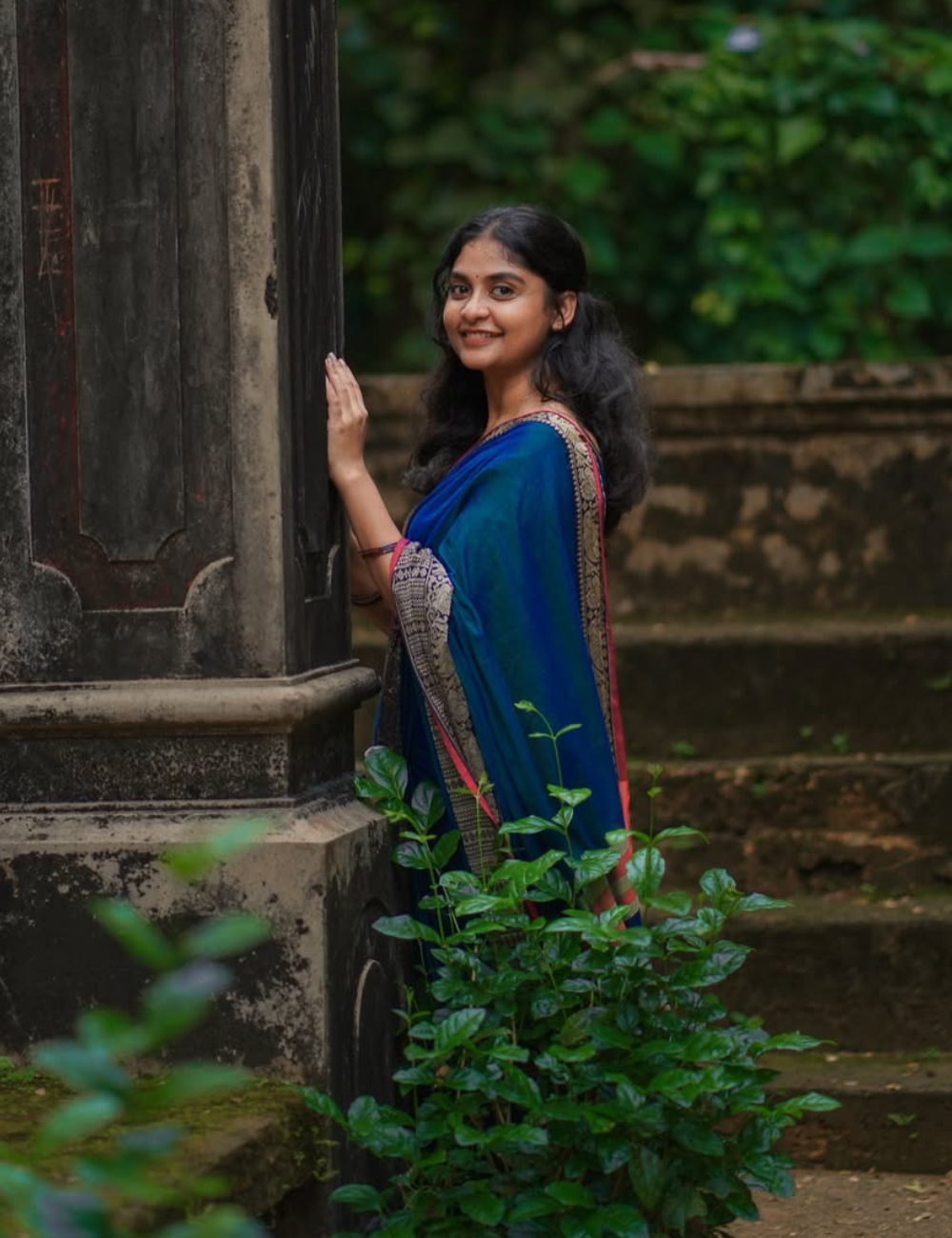 Peacock Green Handloom Cotton saree