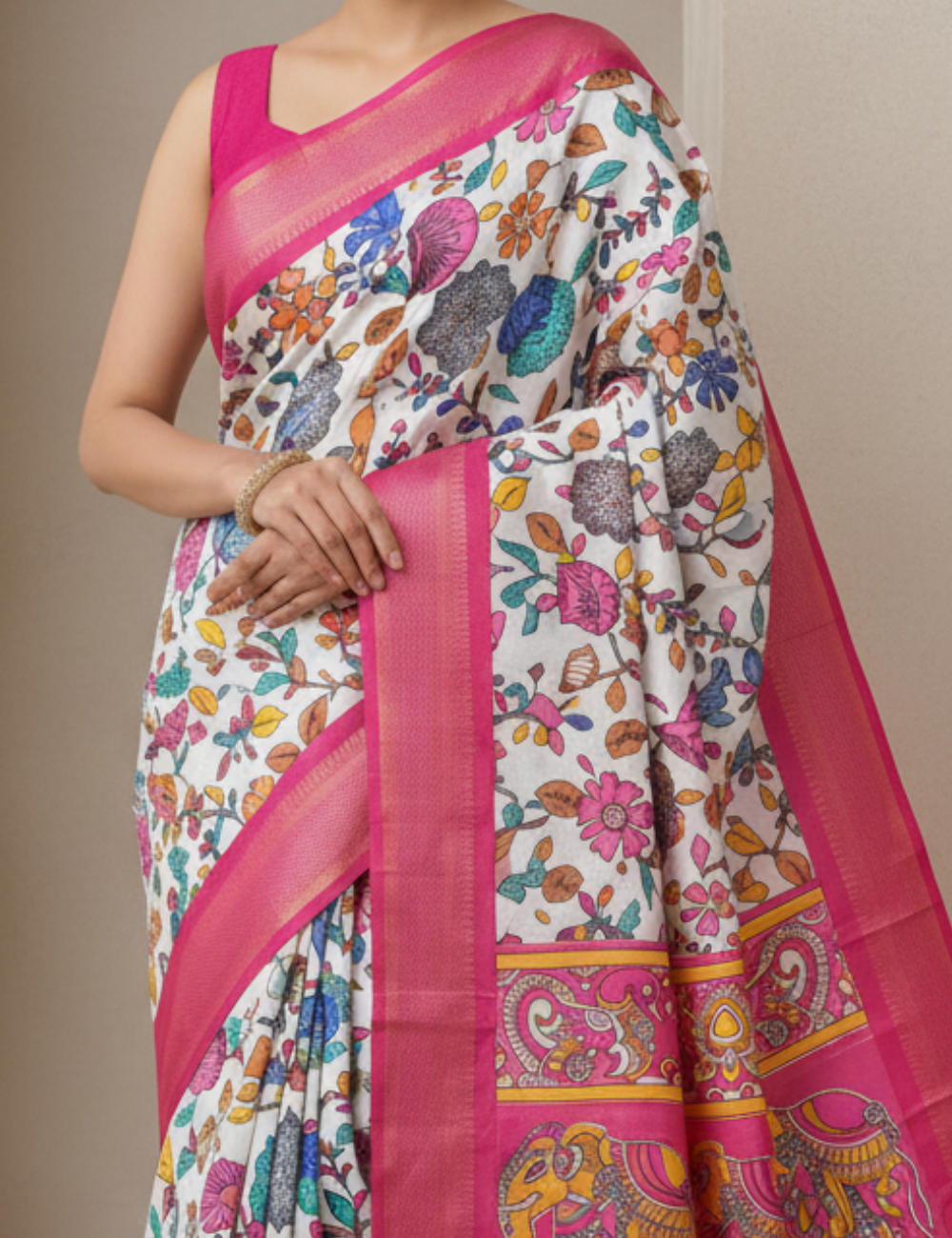 Pink Premium Dola Silk Saree