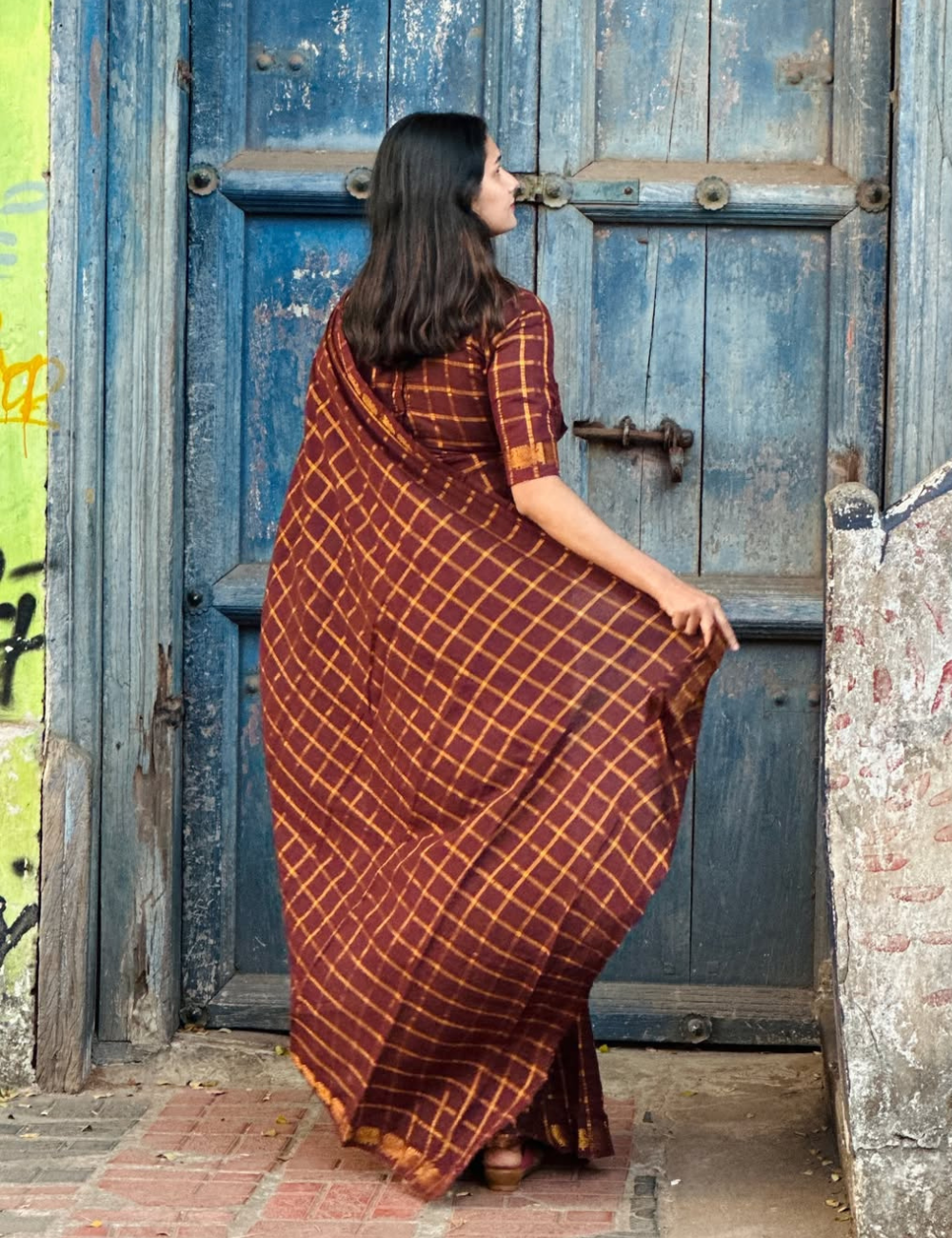 Coffee Brown Pure Sungadi Cotton Handloom Saree