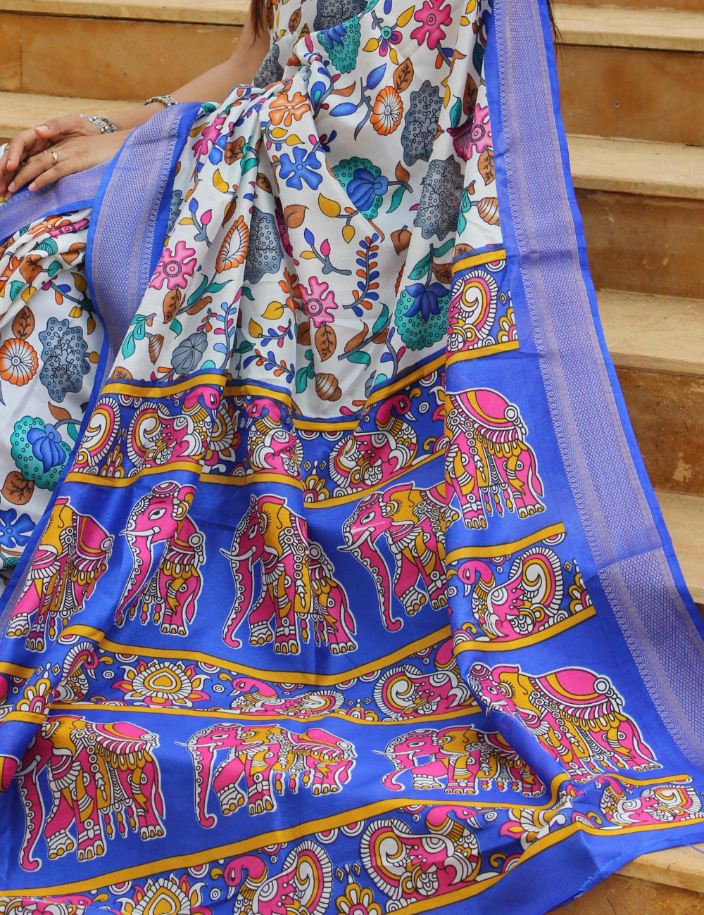 Blue Premium Dola Silk Saree