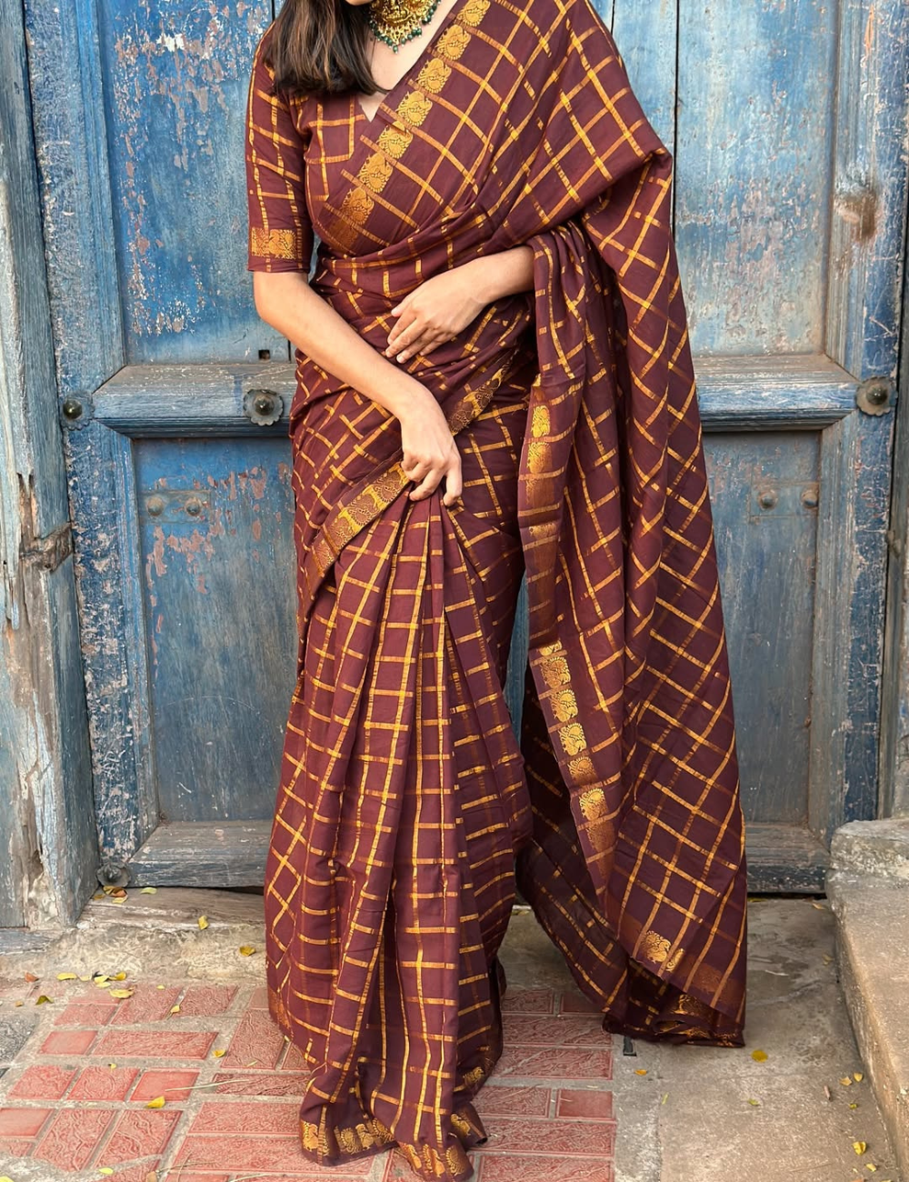 Coffee Brown Pure Sungadi Cotton Handloom Saree