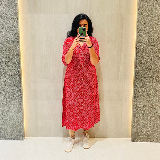 Bandhani Handblock Kurti top