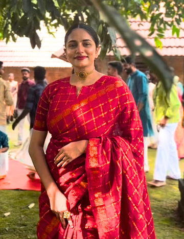 Red Pure Sungadi Cotton Handloom Saree