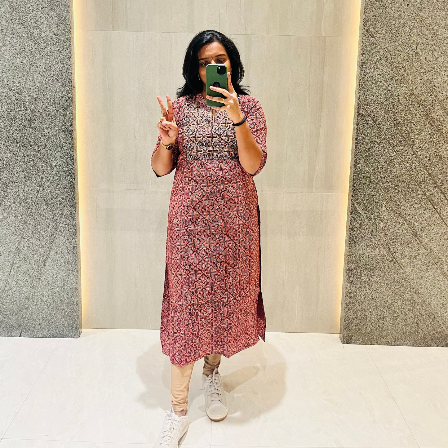 Ajrak Poise Kurti Top