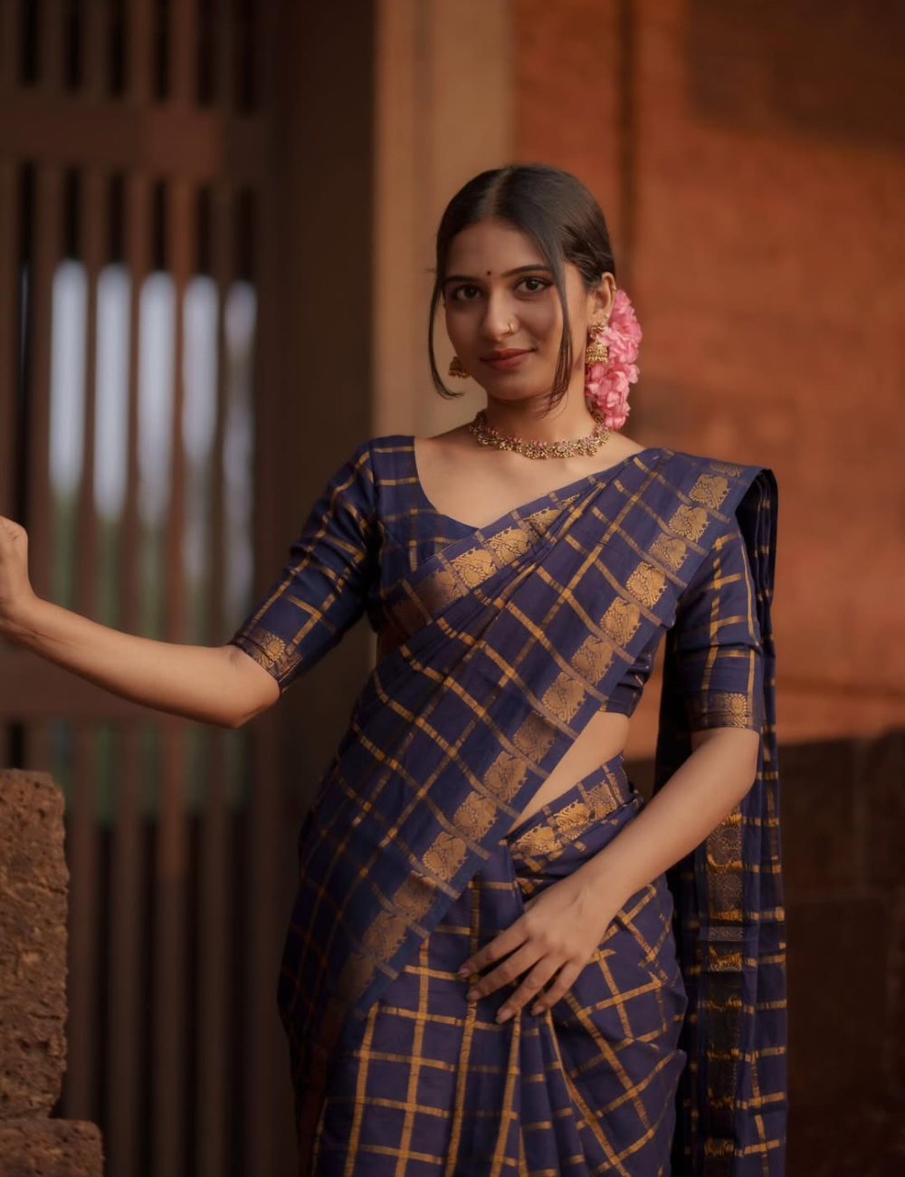 Blue Pure Sungadi Cotton Handloom Saree