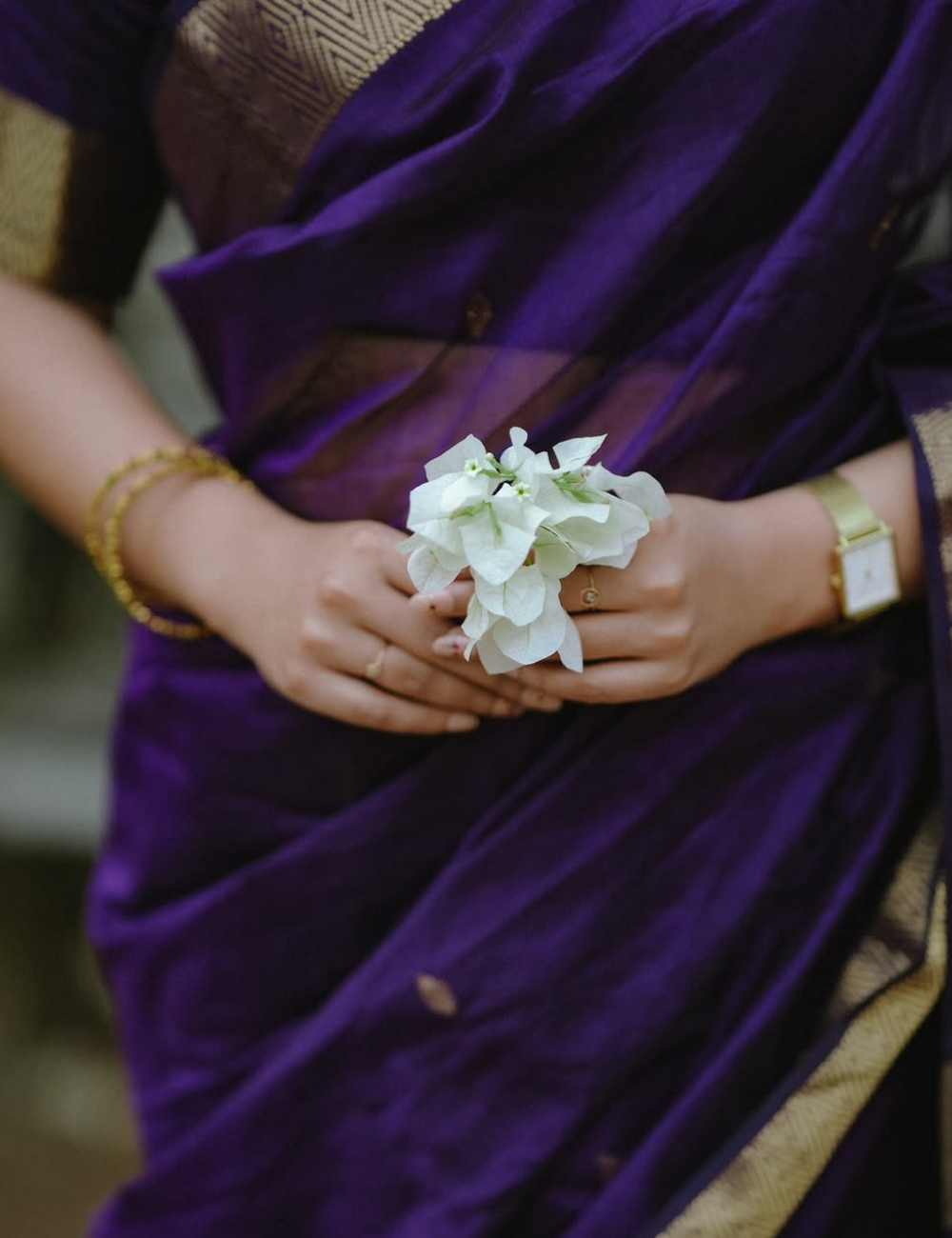 Violet - Silk cotton Handloom Saree