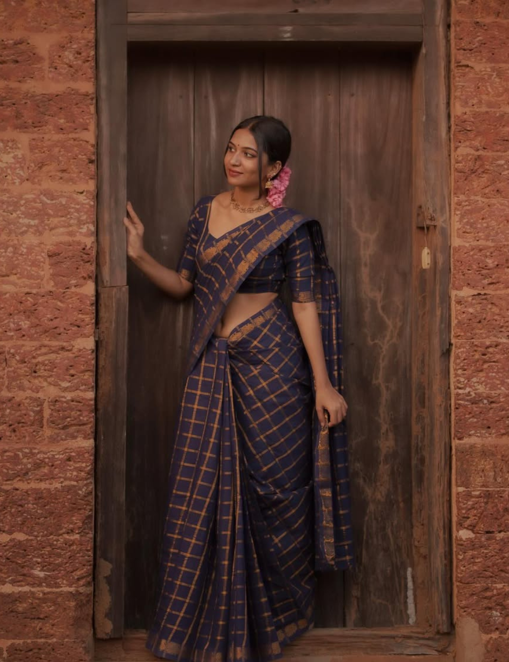 Blue Pure Sungadi Cotton Handloom Saree