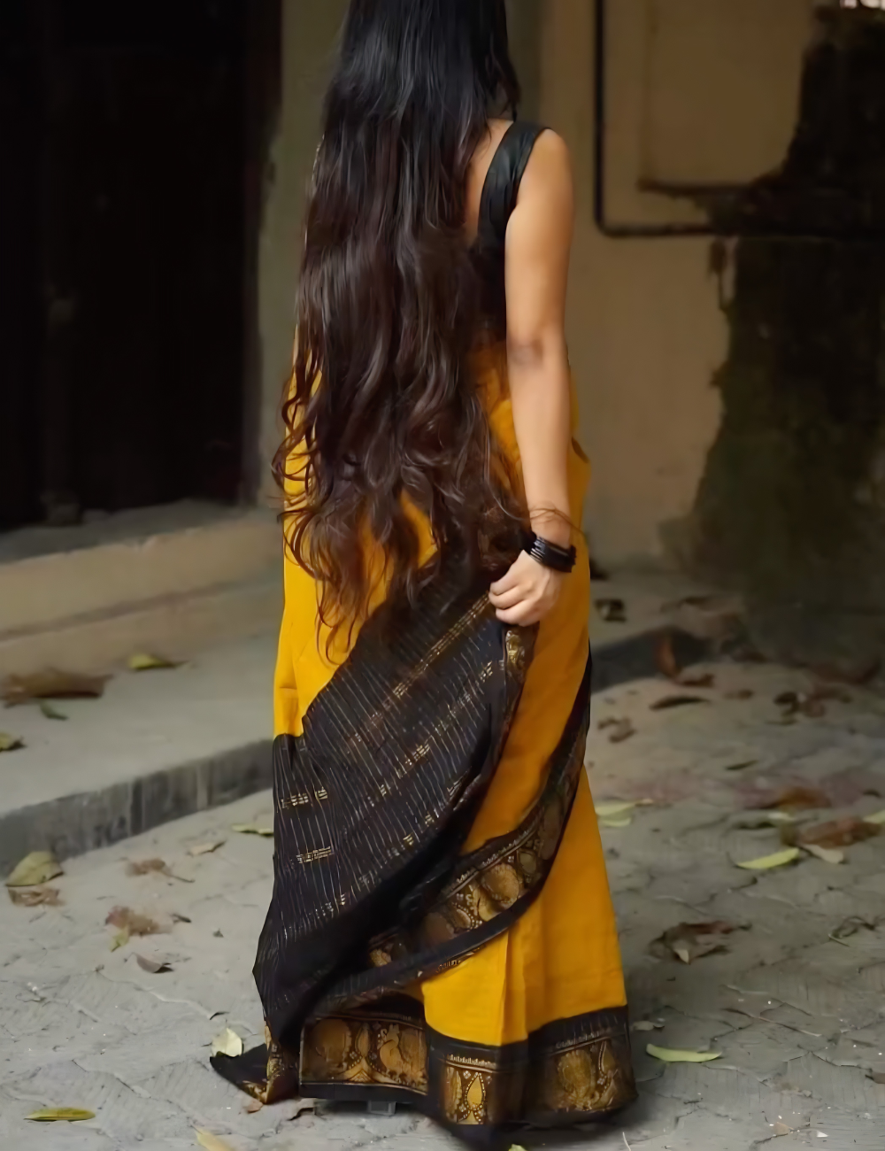 Mustard Yellow Sungadi Cotton Saree