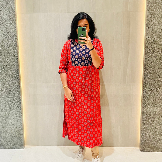 Ajrak Poise Kurti Top