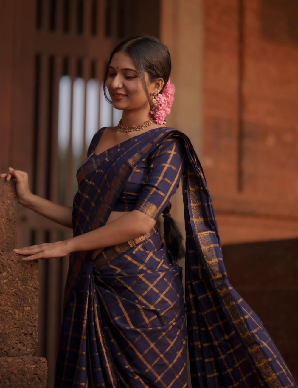 Blue Pure Sungadi Cotton Handloom Saree