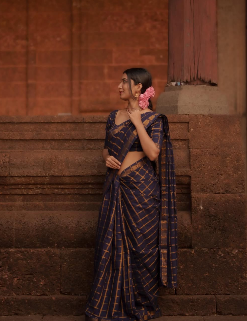 Blue Pure Sungadi Cotton Handloom Saree