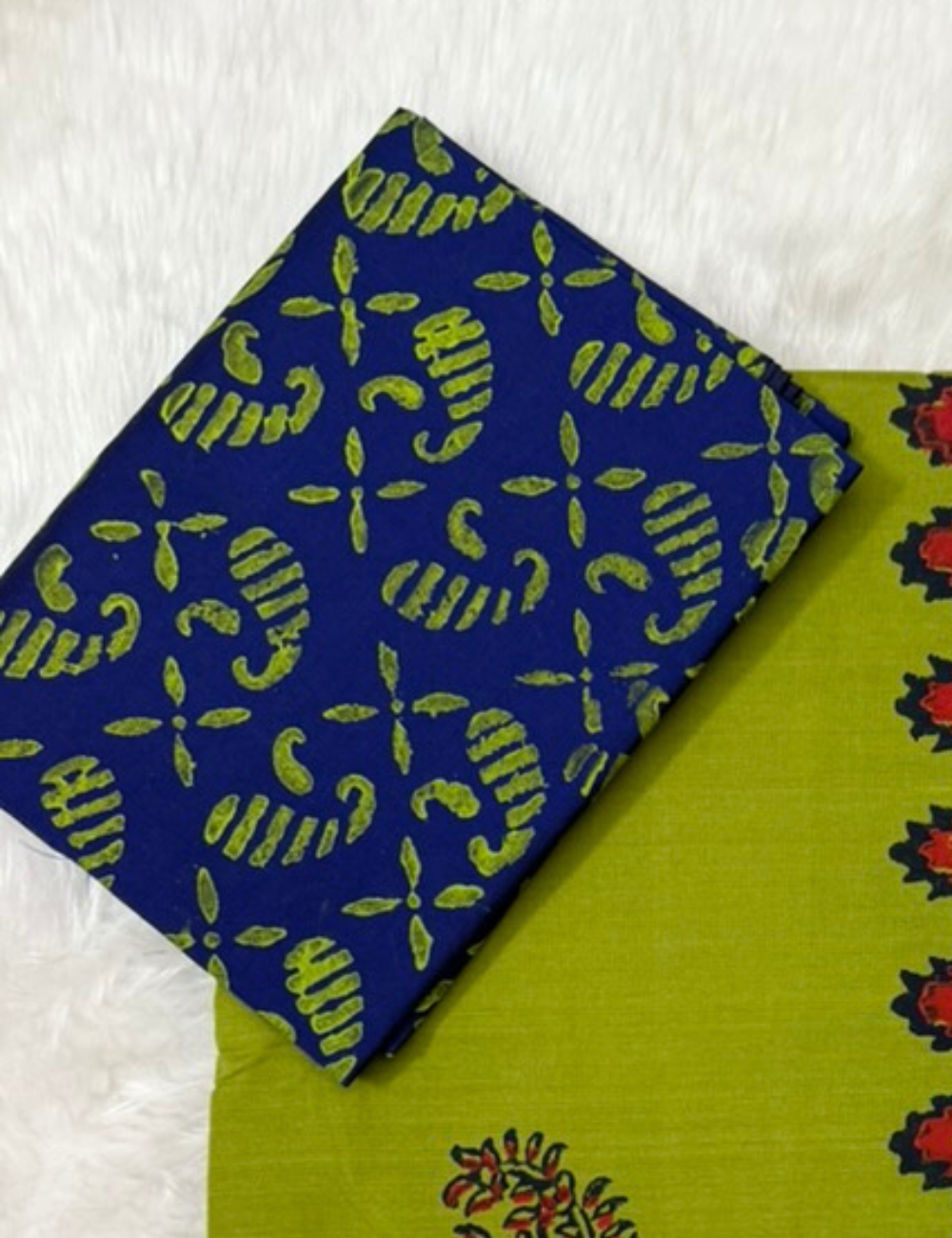 Light Green Handblock Cotton Saree