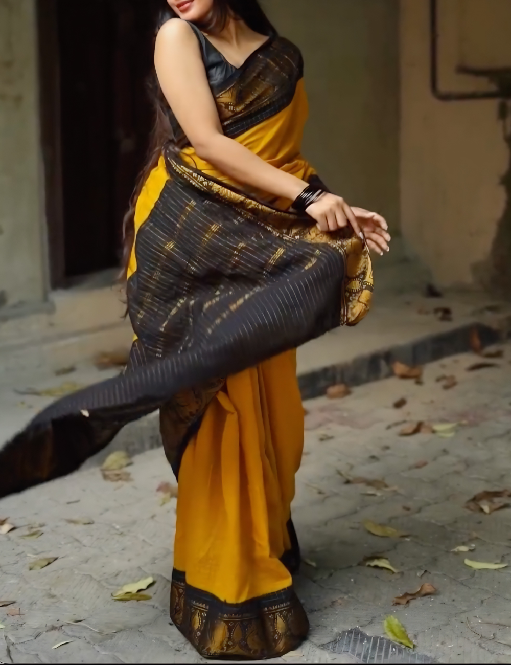 Mustard Yellow Sungadi Cotton Saree