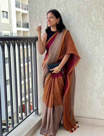 Multicoloured MulMul Saree