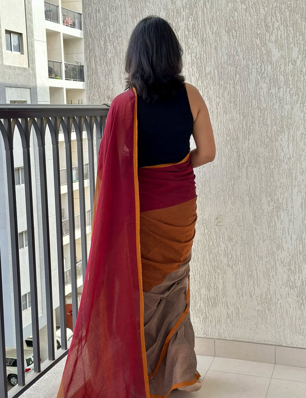 Multicoloured MulMul Saree