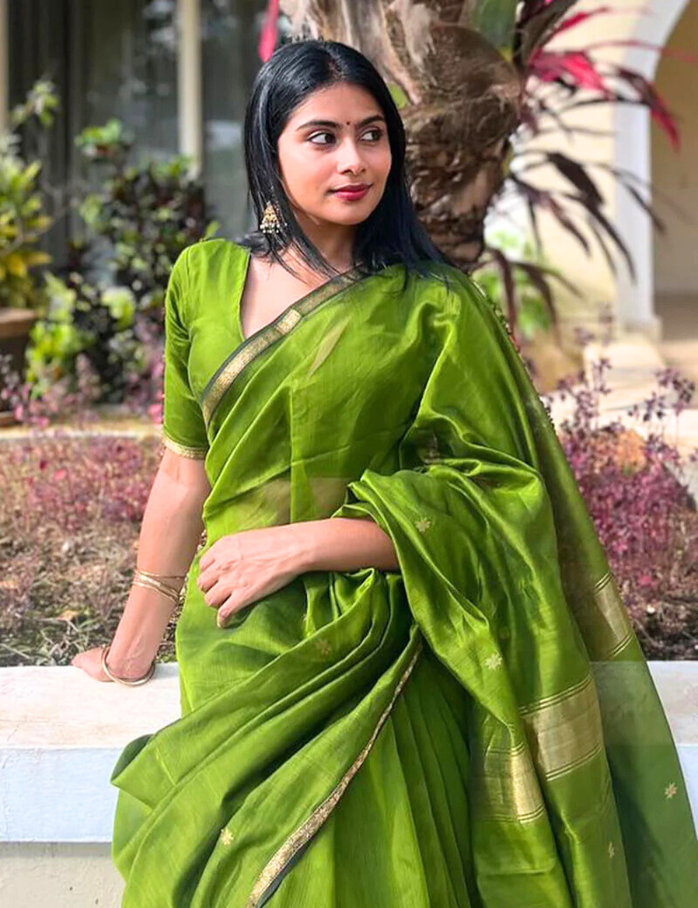 Light Green - Silk cotton Handloom Saree