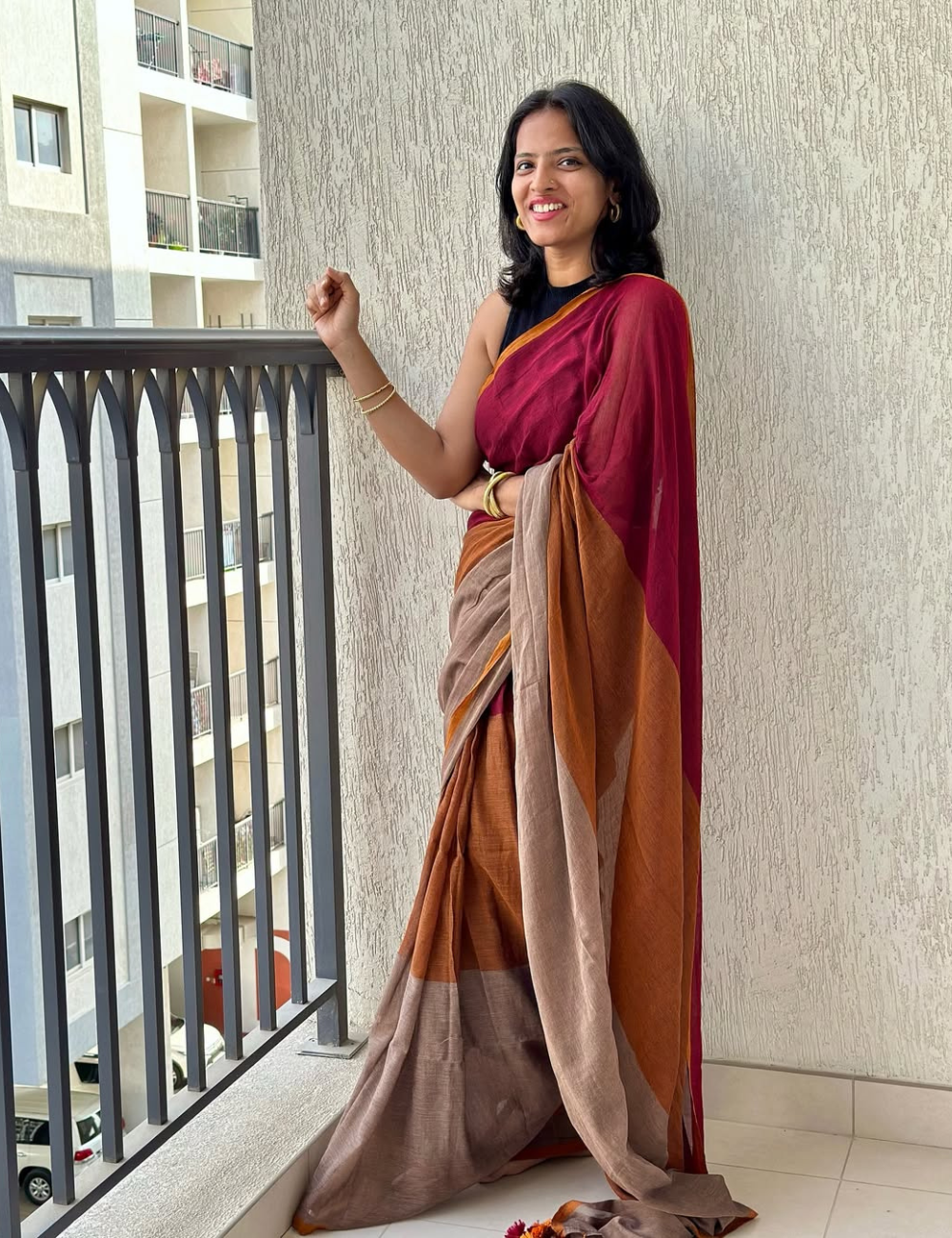 Multicoloured MulMul Saree