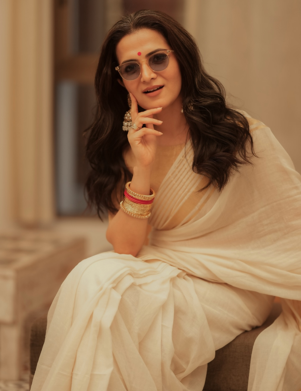 Half White Premium Mul cotton saree