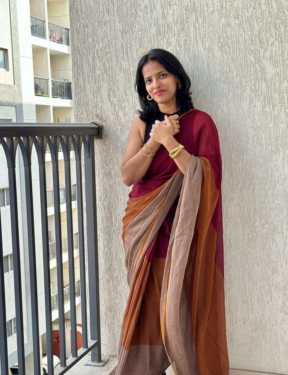 Multicoloured MulMul Saree