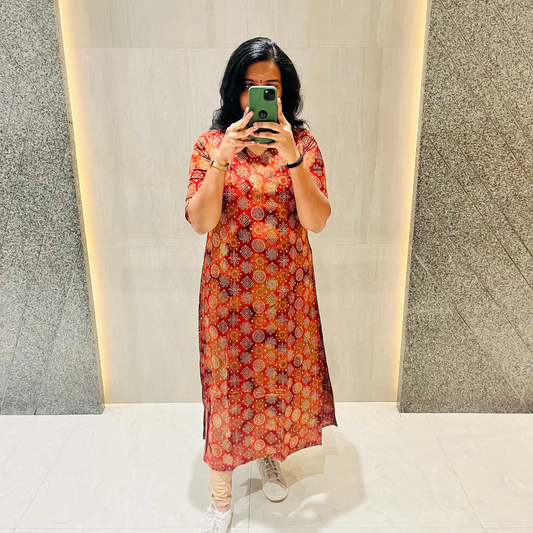 Rustic Charm Printed Kurti top