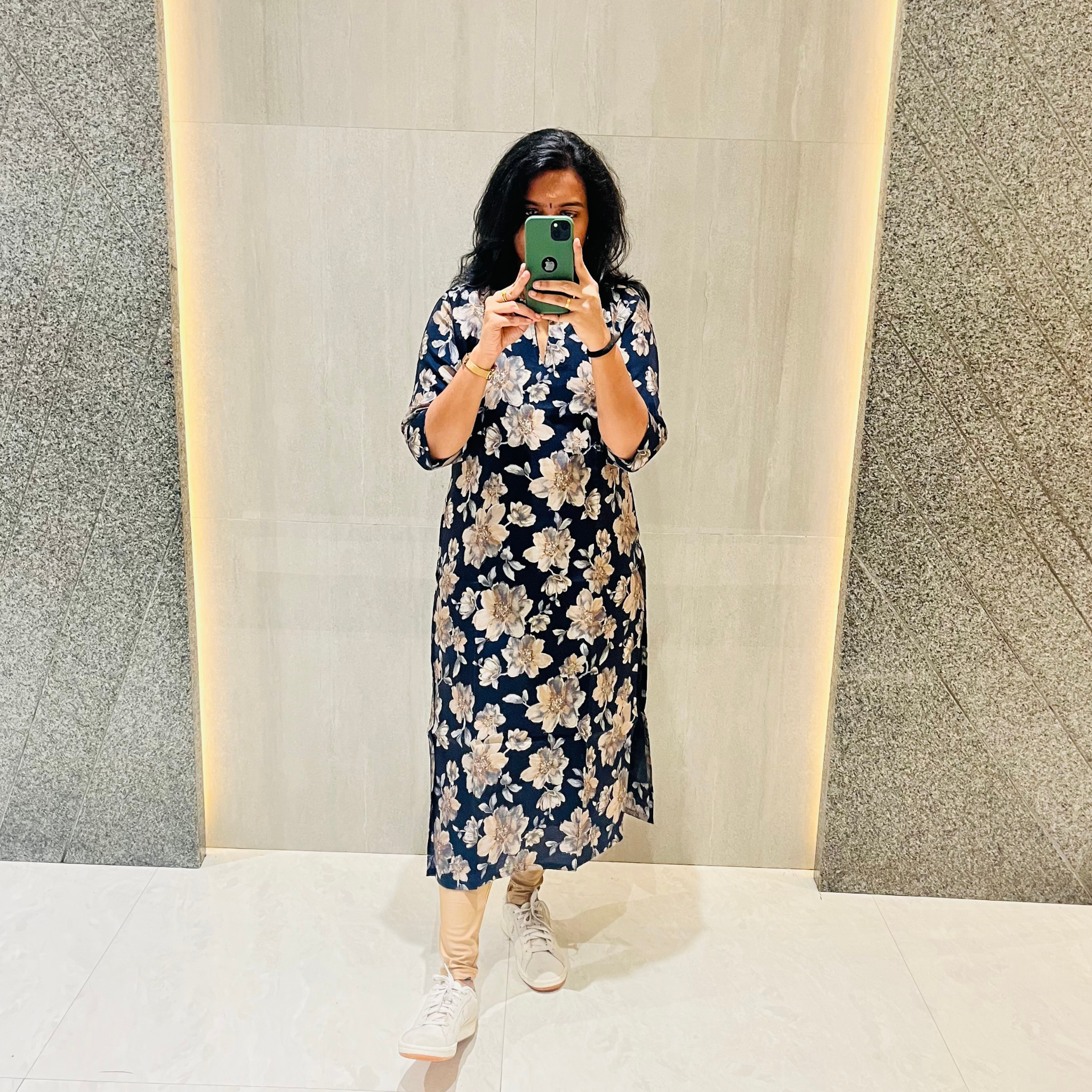 Midnight Bloom Floral Kurti top