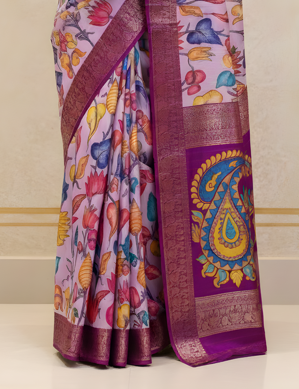 Purple Premium Dola Silk Saree