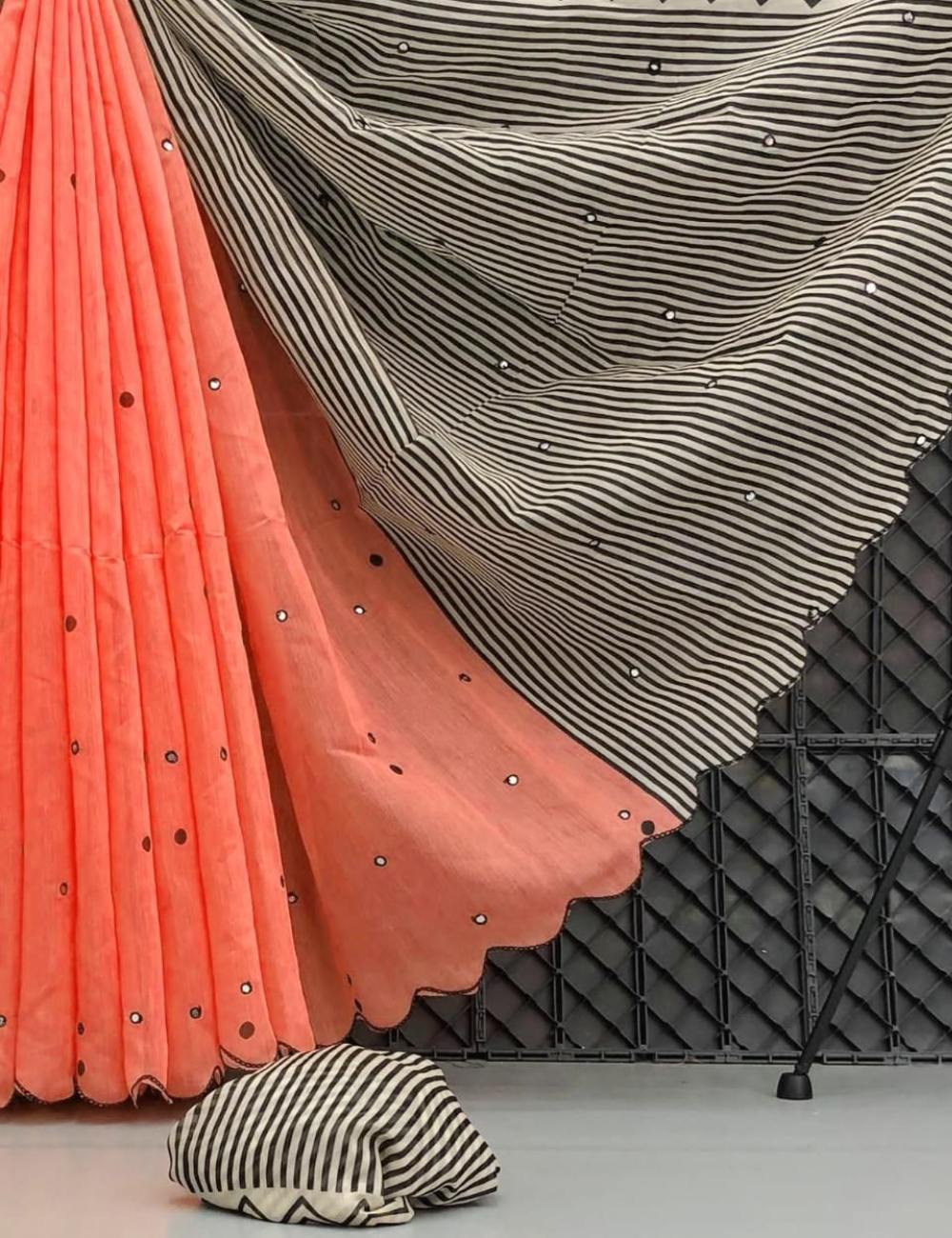 Chanderi Linen Summer Saree – Peach