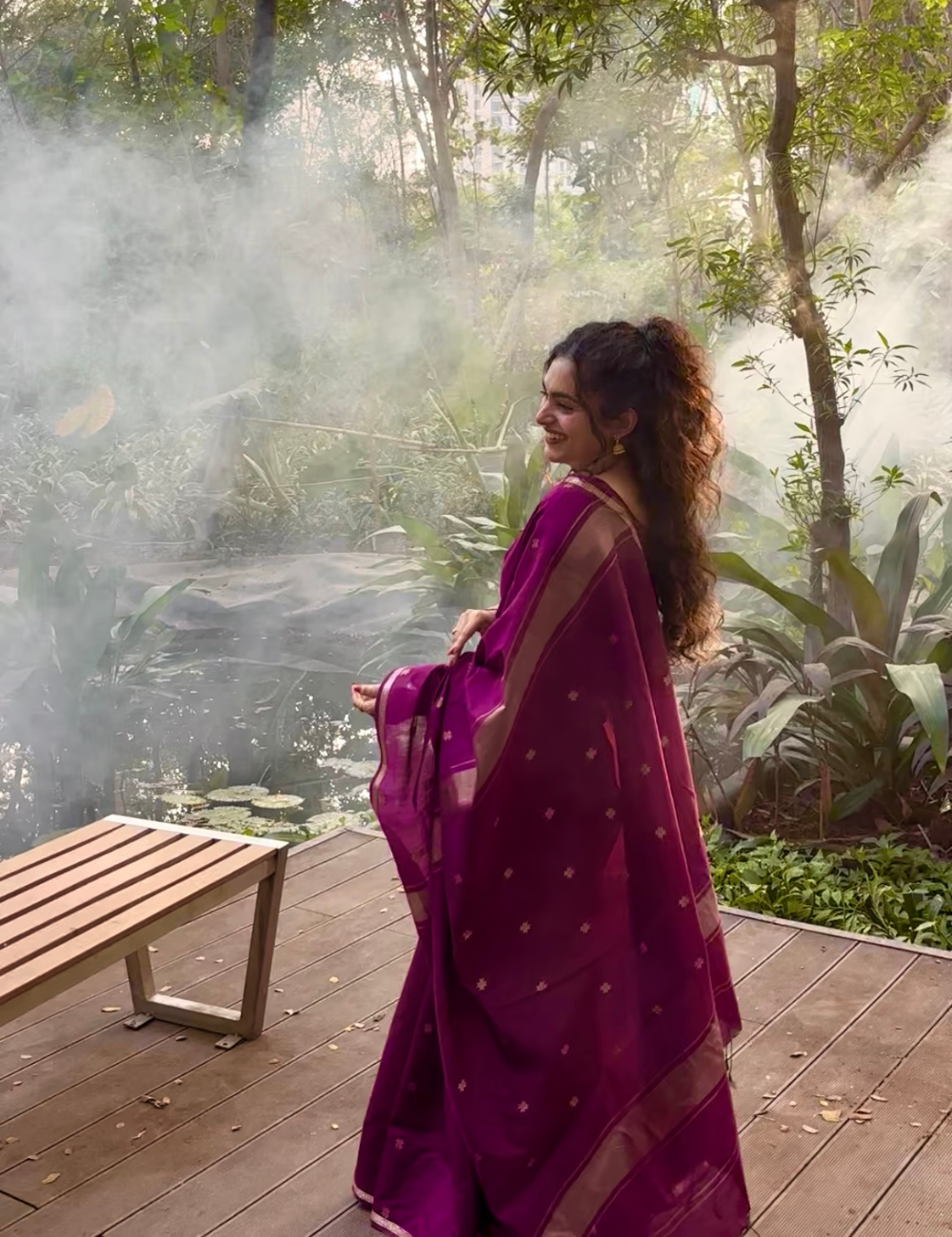 Deep Purple - Silk cotton Handloom Saree