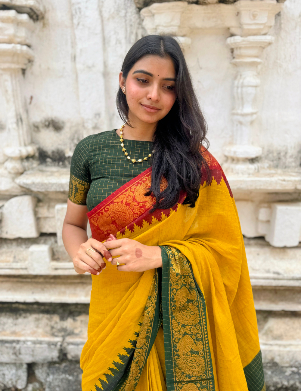 Mustard Yellow - Sungadi Cotton Saree
