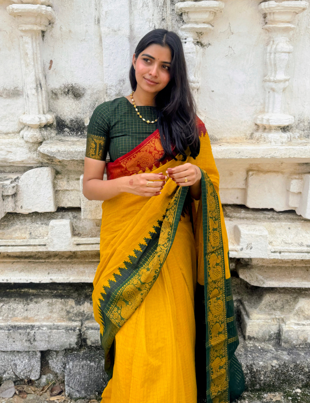 Mustard Yellow - Sungadi Cotton Saree