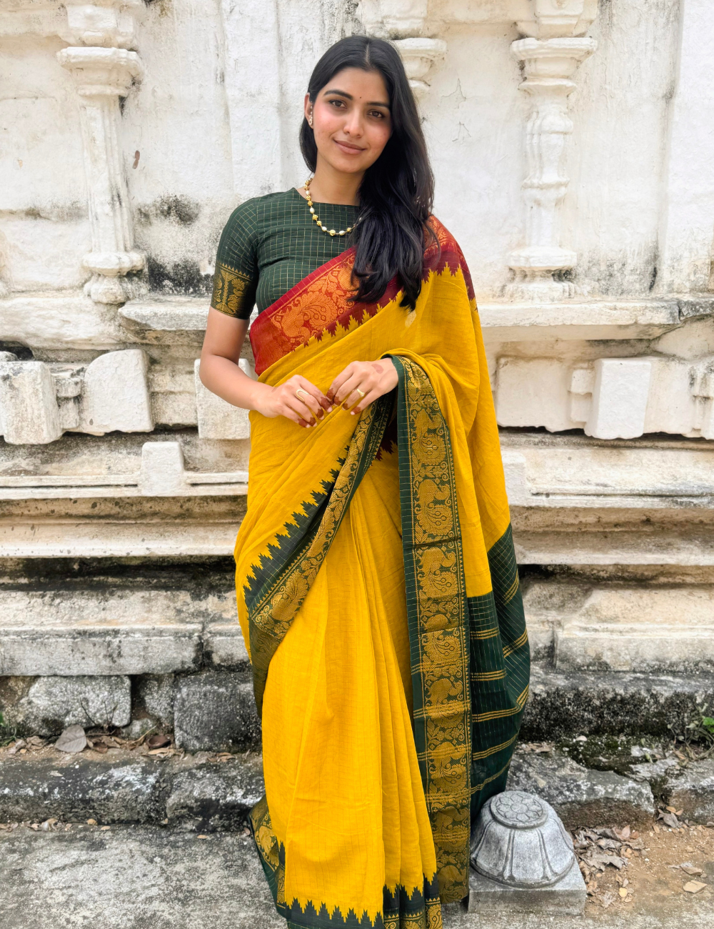 Mustard Yellow - Sungadi Cotton Saree