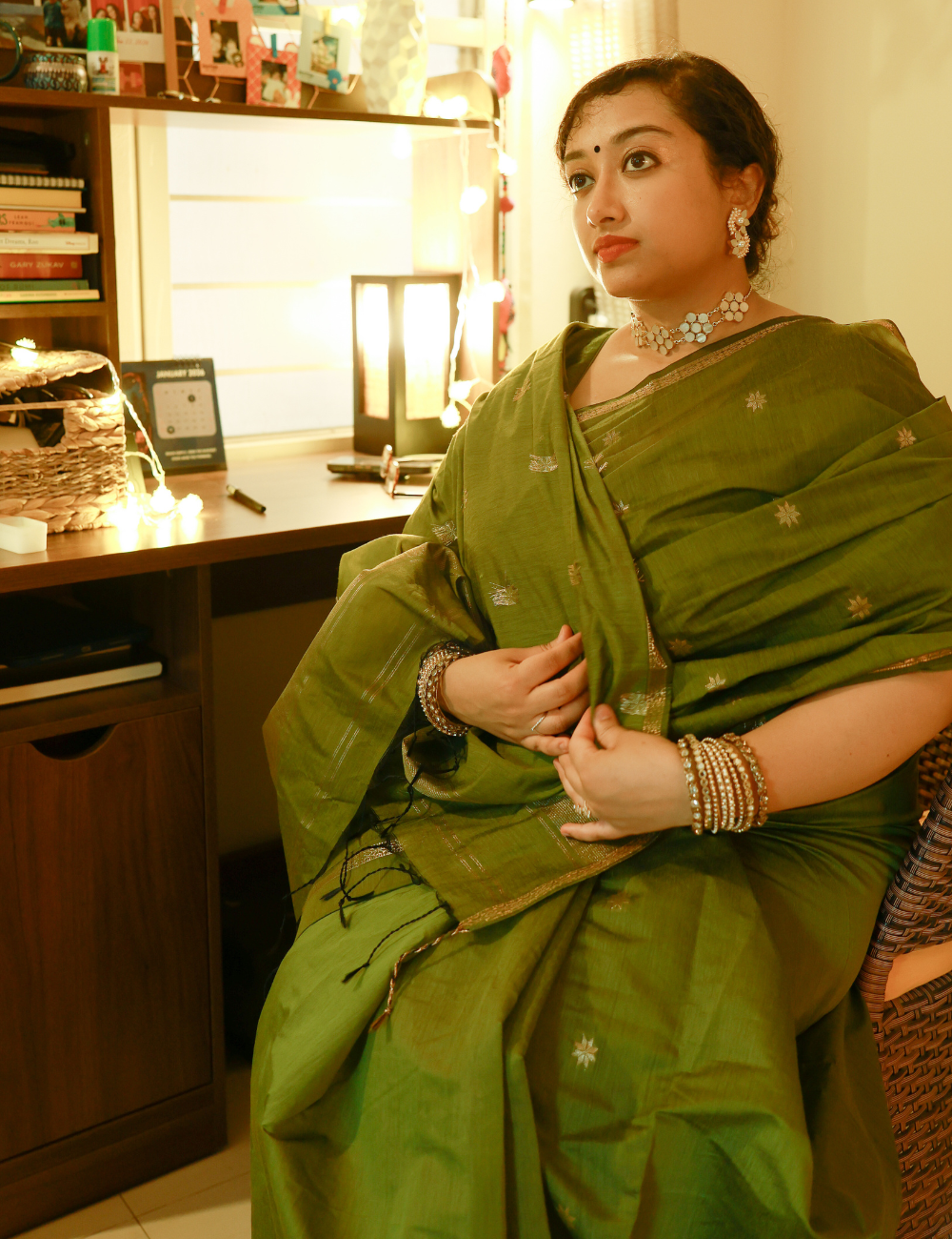 Light Green - Silk cotton Handloom Saree