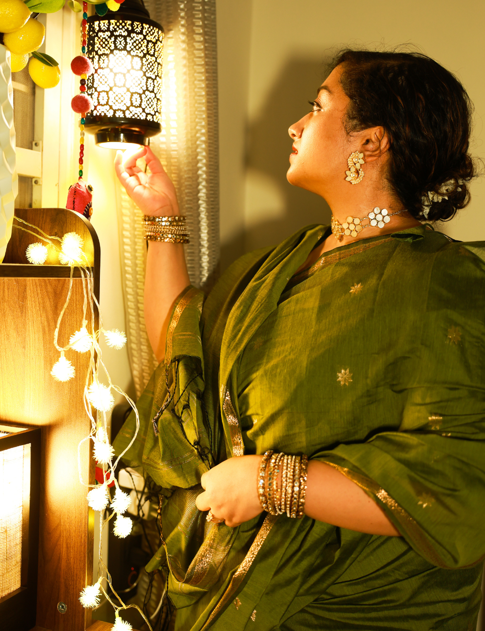 Light Green - Silk cotton Handloom Saree