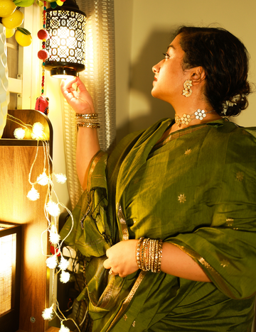 Light Green - Silk cotton Handloom Saree