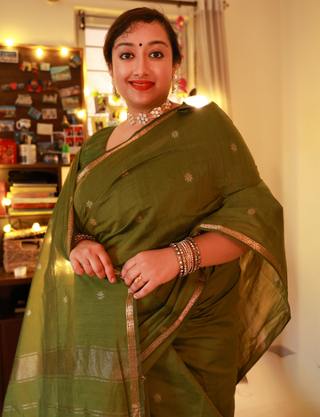 Light Green - Silk cotton Handloom Saree