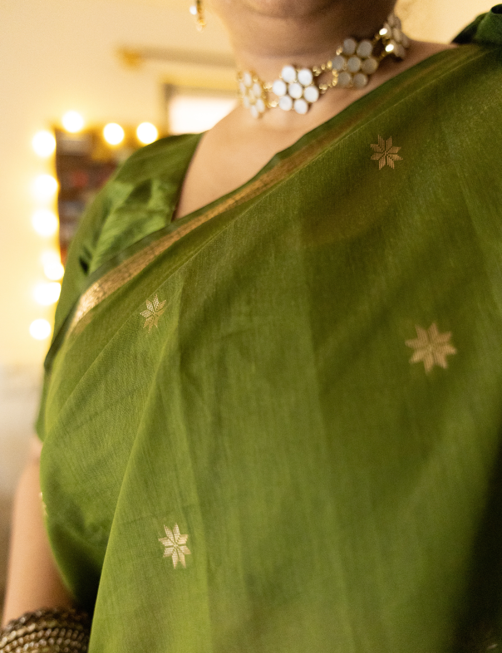 Light Green - Silk cotton Handloom Saree