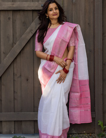 Baby Pink - Sungadi Cotton Saree