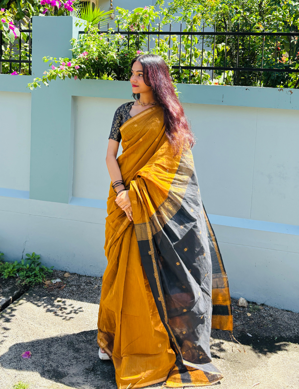 Mustard - Silk cotton Saree