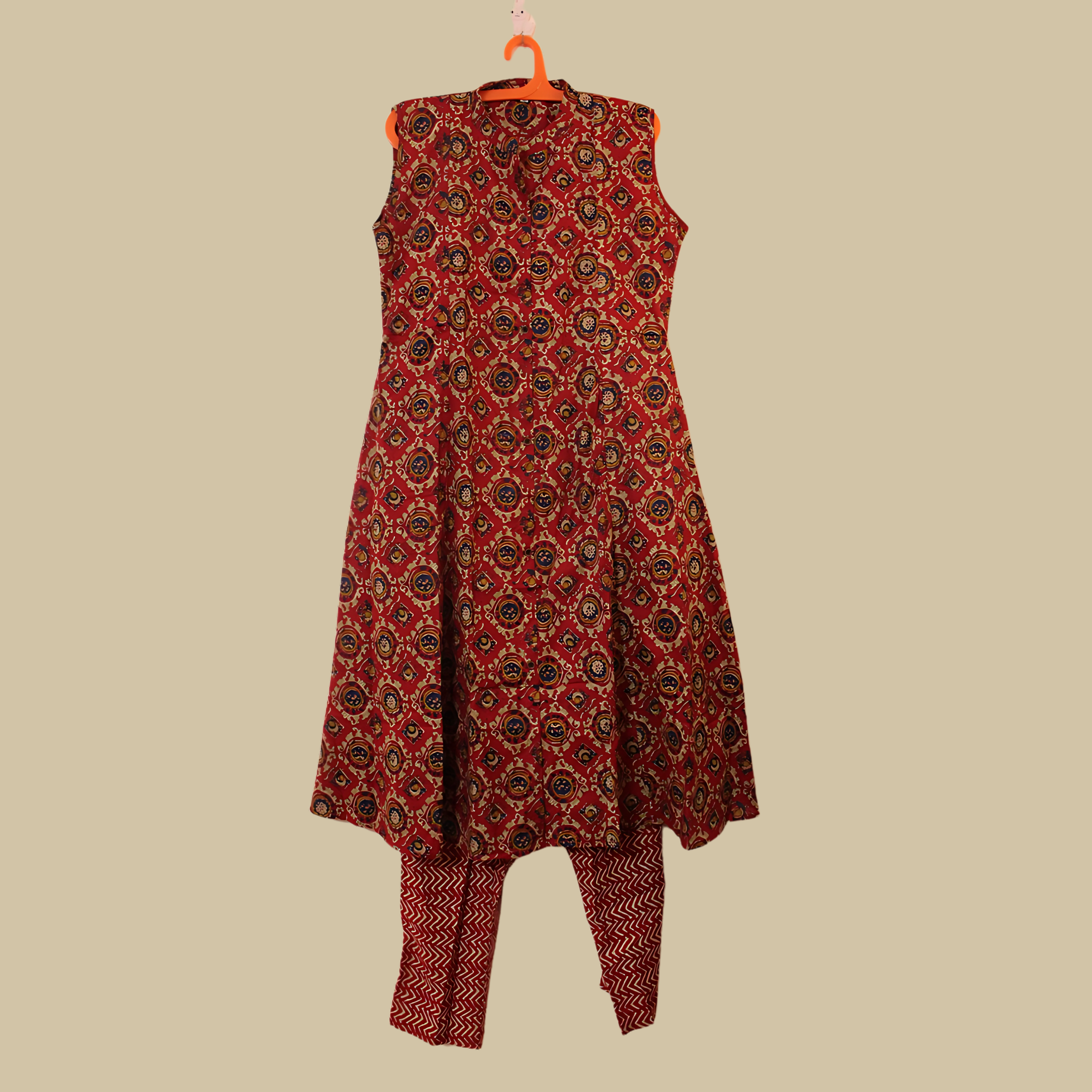 Ruby Red Ethnic Co-ord Set