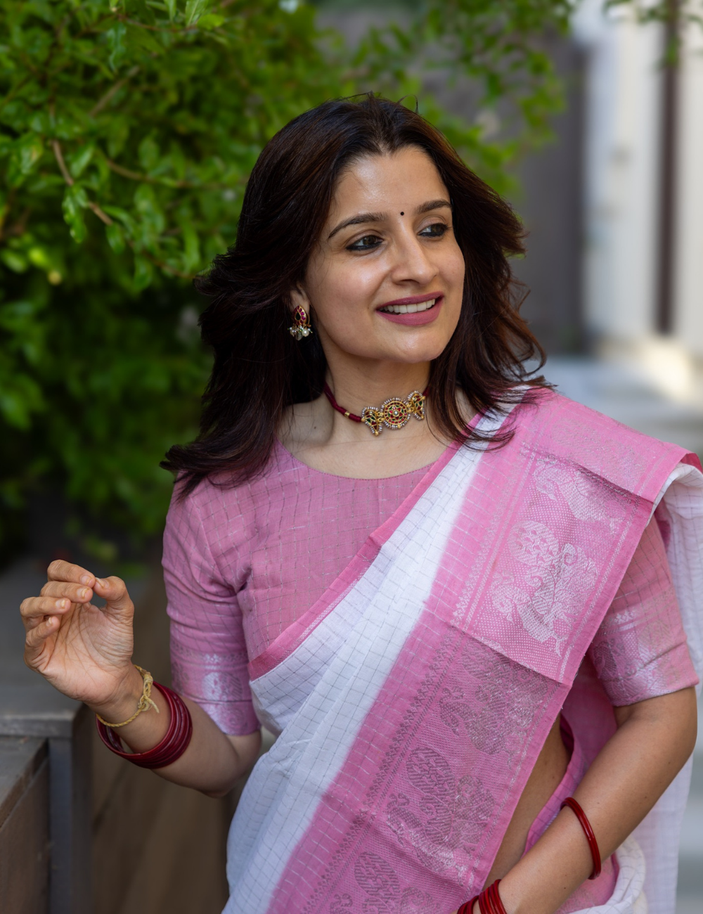 Baby Pink - Sungadi Cotton Saree