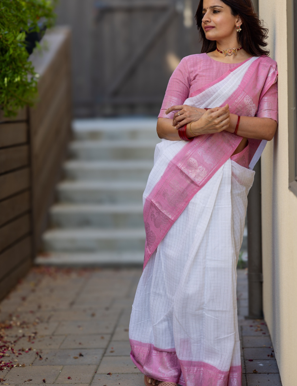 Baby Pink - Sungadi Cotton Saree
