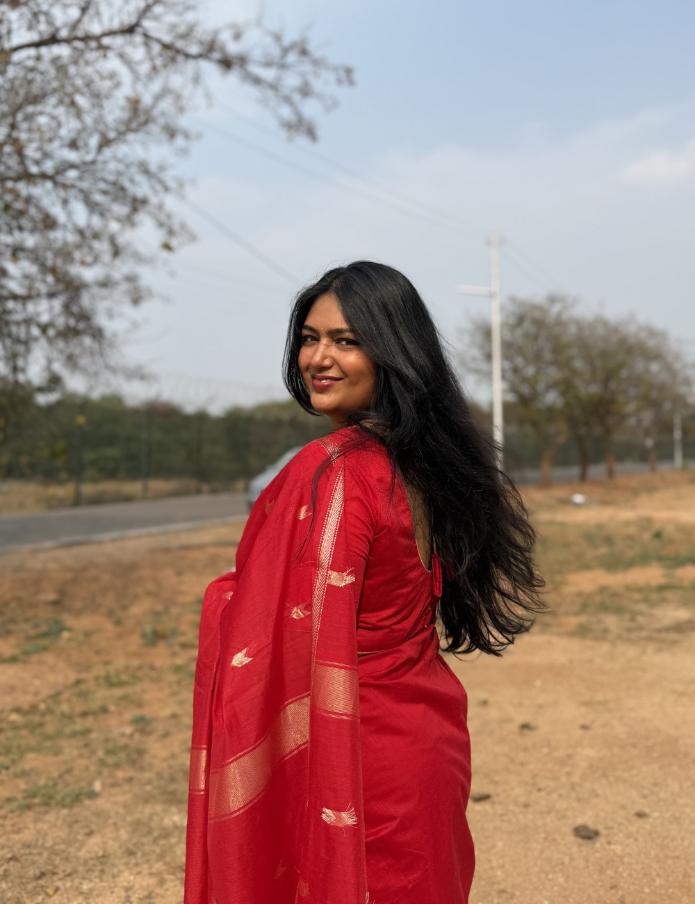 Red - Silk Cotton Handloom Saree