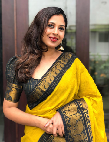 Mustard Yellow - Sungadi Cotton Saree