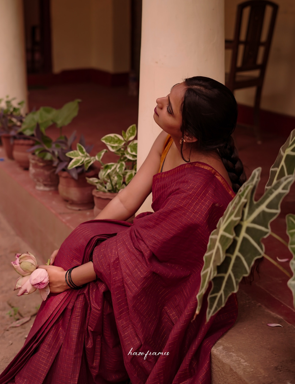 Maroon - Sungadi Cotton Saree